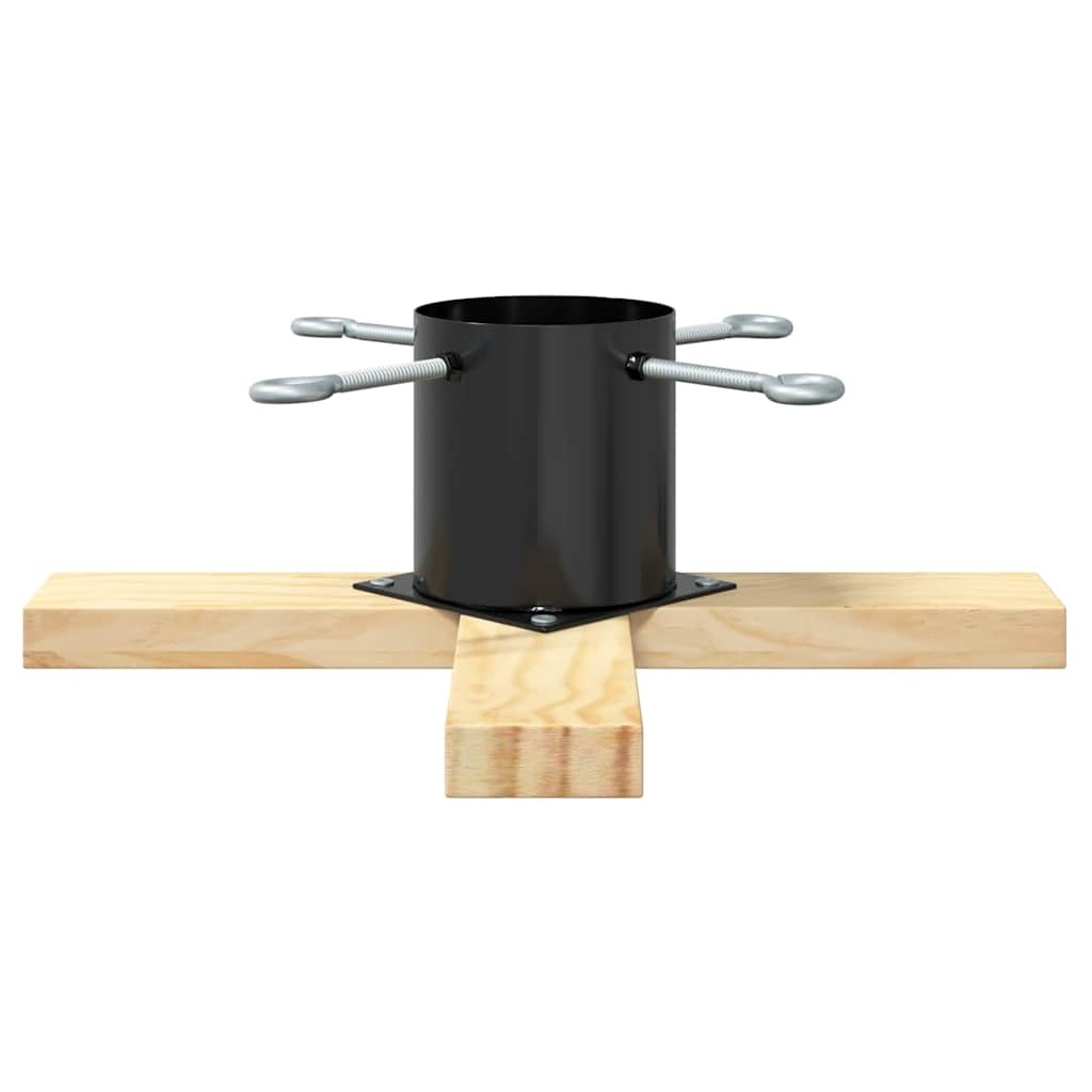 VidaXL Kerstboomstandaard Zwart 50 x 50 x 16 cm Massief grenenhout