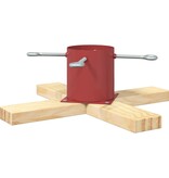 VidaXL Kerstboomstandaard 1.73 Rood 50 x 50 x 16 cm Massief grenenhout