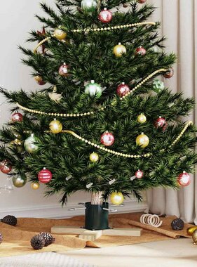 VidaXL Kerstboomstandaard Groen 50 x 50 x 16 cm Massief grenenhout