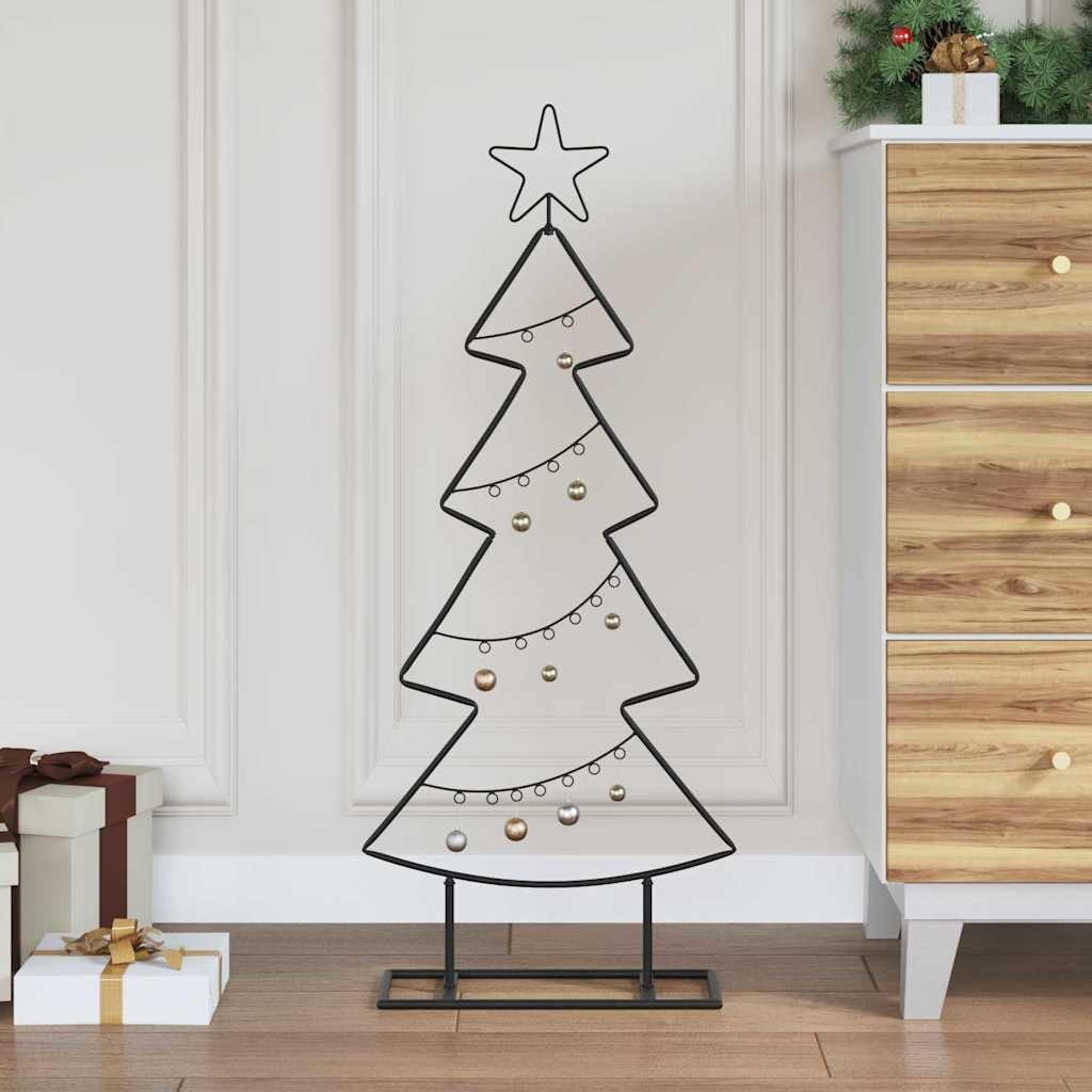VidaXL Metalen kerstboom met standaard Zwart 90 cm Staal