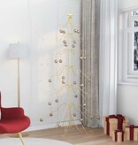 VidaXL Metalen kerstboom met standaard Goud 215 cm Poedergecoat staal