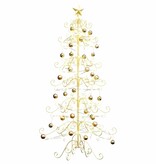 VidaXL Metalen kerstboom met standaard Goud 215 cm Poedergecoat staal