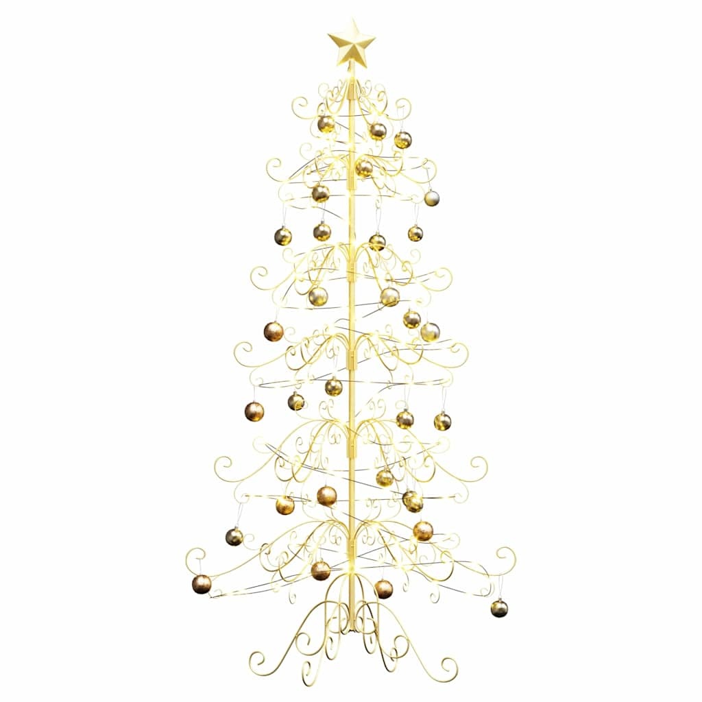 VidaXL Metalen kerstboom met standaard Goud 215 cm Poedergecoat staal