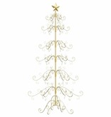 VidaXL Metalen kerstboom met standaard Goud 180 cm Poedergecoat staal
