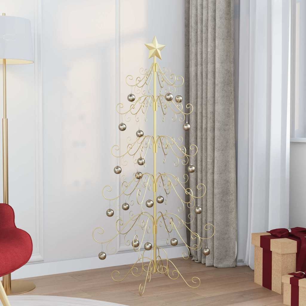 VidaXL Metalen kerstboom met standaard Goud 150 cm Poedergecoat staal