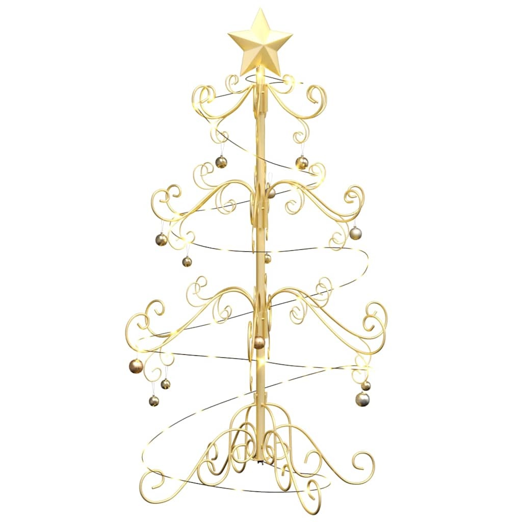 VidaXL Metalen kerstboom met standaard Goud 90 cm Poedergecoat staal