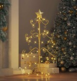 VidaXL Metalen kerstboom met standaard Goud 90 cm Poedergecoat staal