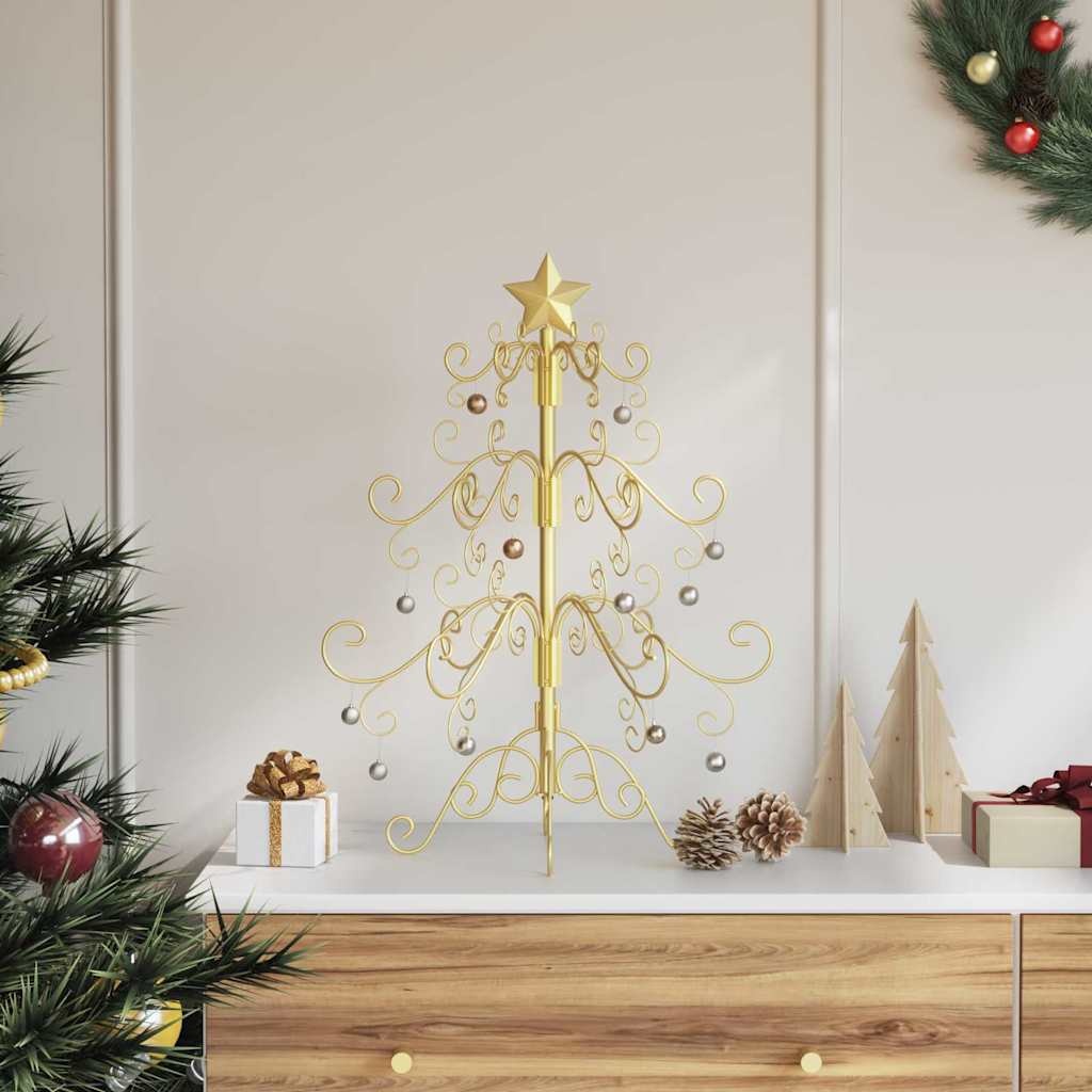 VidaXL Metalen kerstboom met standaard Goud 60 cm Poedergecoat staal