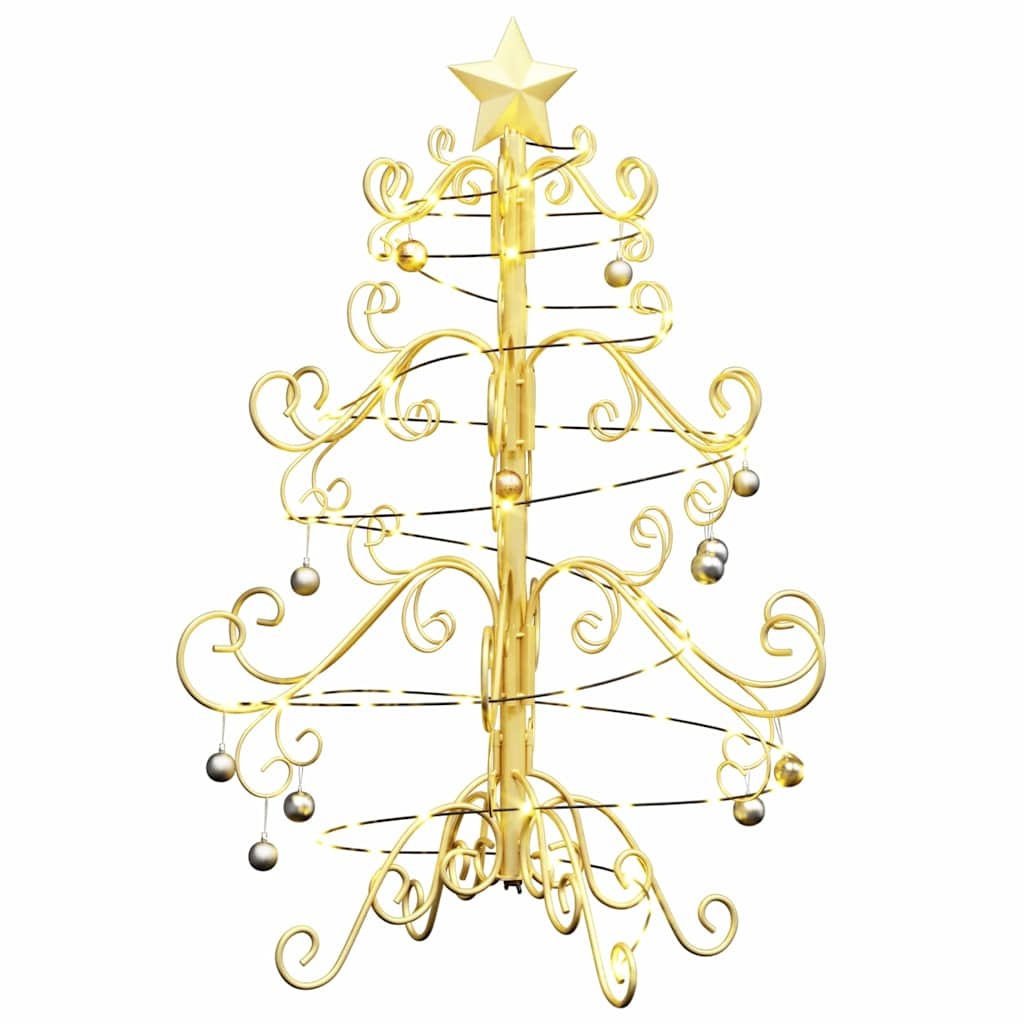 VidaXL Metalen kerstboom met standaard Goud 60 cm Poedergecoat staal