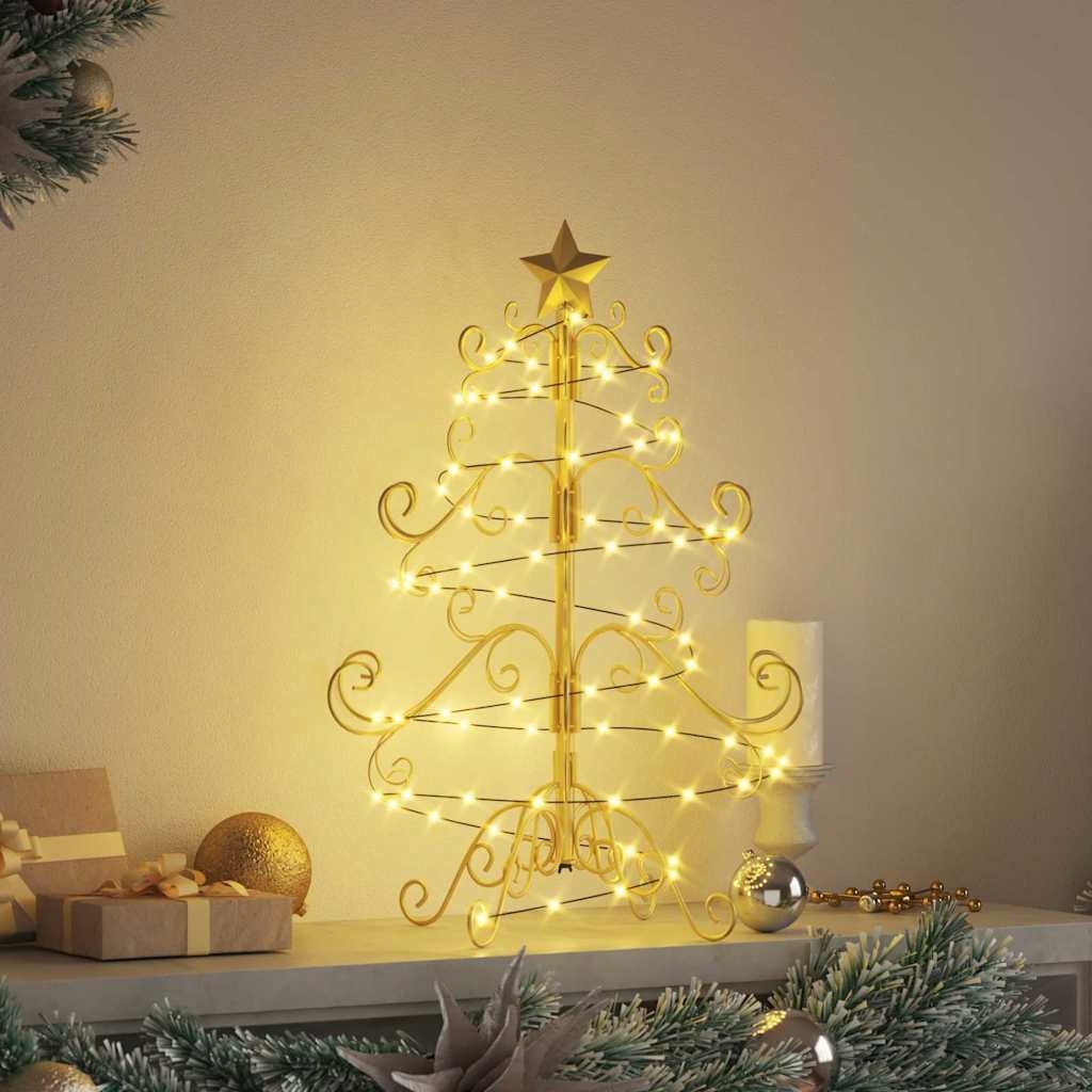 VidaXL Metalen kerstboom met standaard Goud 60 cm Poedergecoat staal
