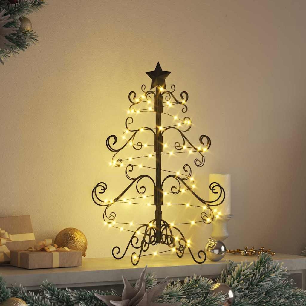 VidaXL Metalen kerstboom met standaard Zwart 60 cm Poedergecoat staal