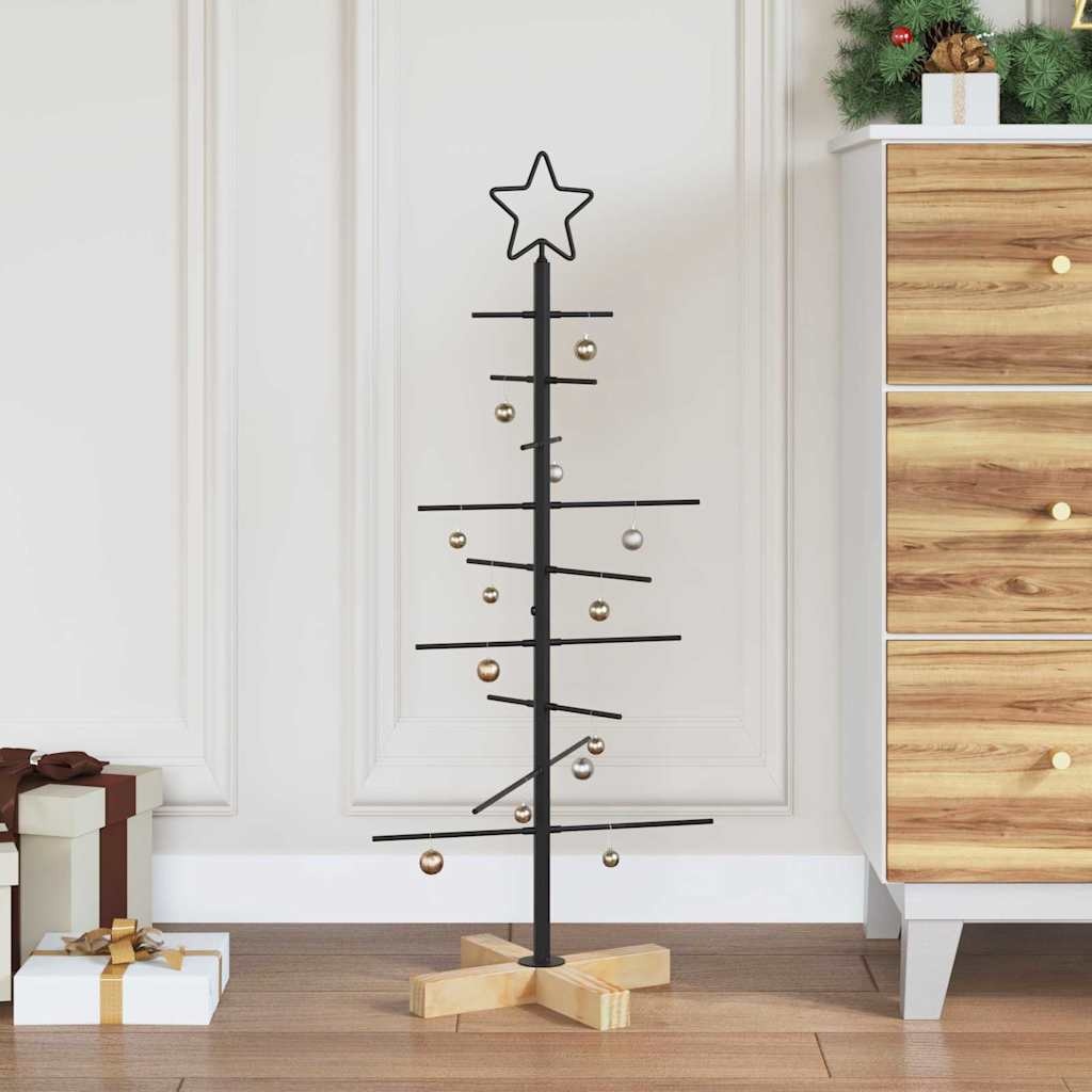 VidaXL Metalen kerstboom met standaard Zwart 90 cm Poedergecoat staal