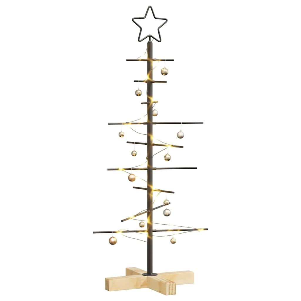 VidaXL Metalen kerstboom met standaard Zwart 90 cm Poedergecoat staal