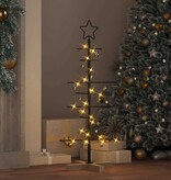 VidaXL Metalen kerstboom met standaard Zwart 90 cm Poedergecoat staal