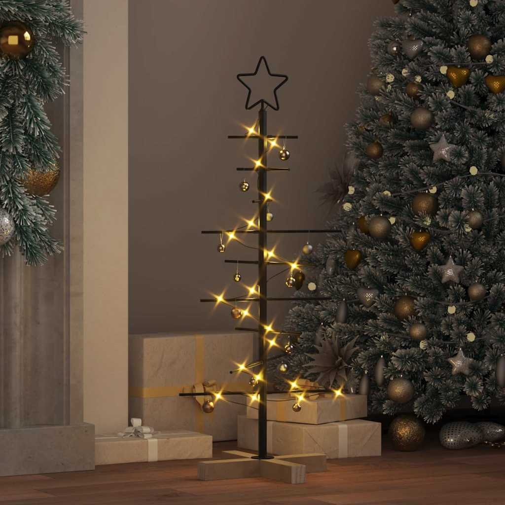 VidaXL Metalen kerstboom met standaard Zwart 90 cm Poedergecoat staal