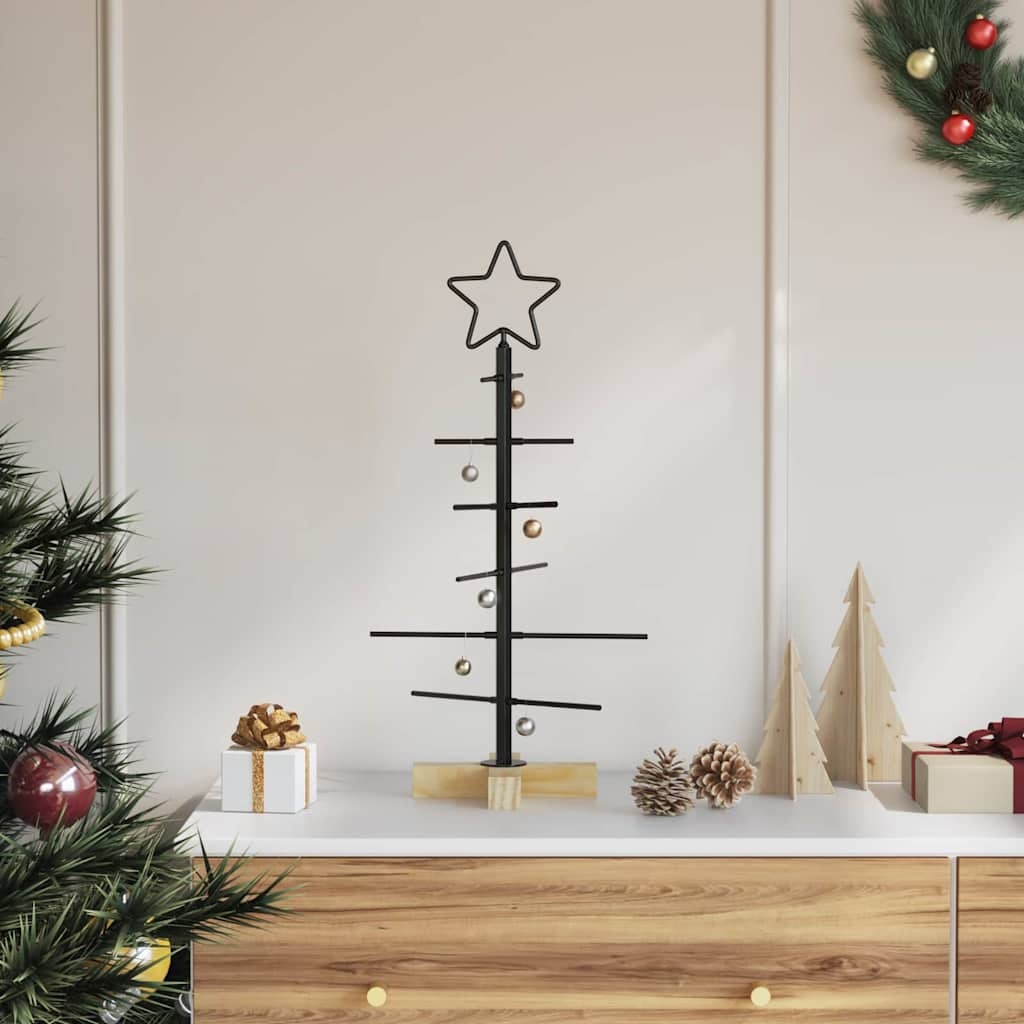 VidaXL Metalen kerstboom met standaard Zwart 60 cm Poedergecoat staal