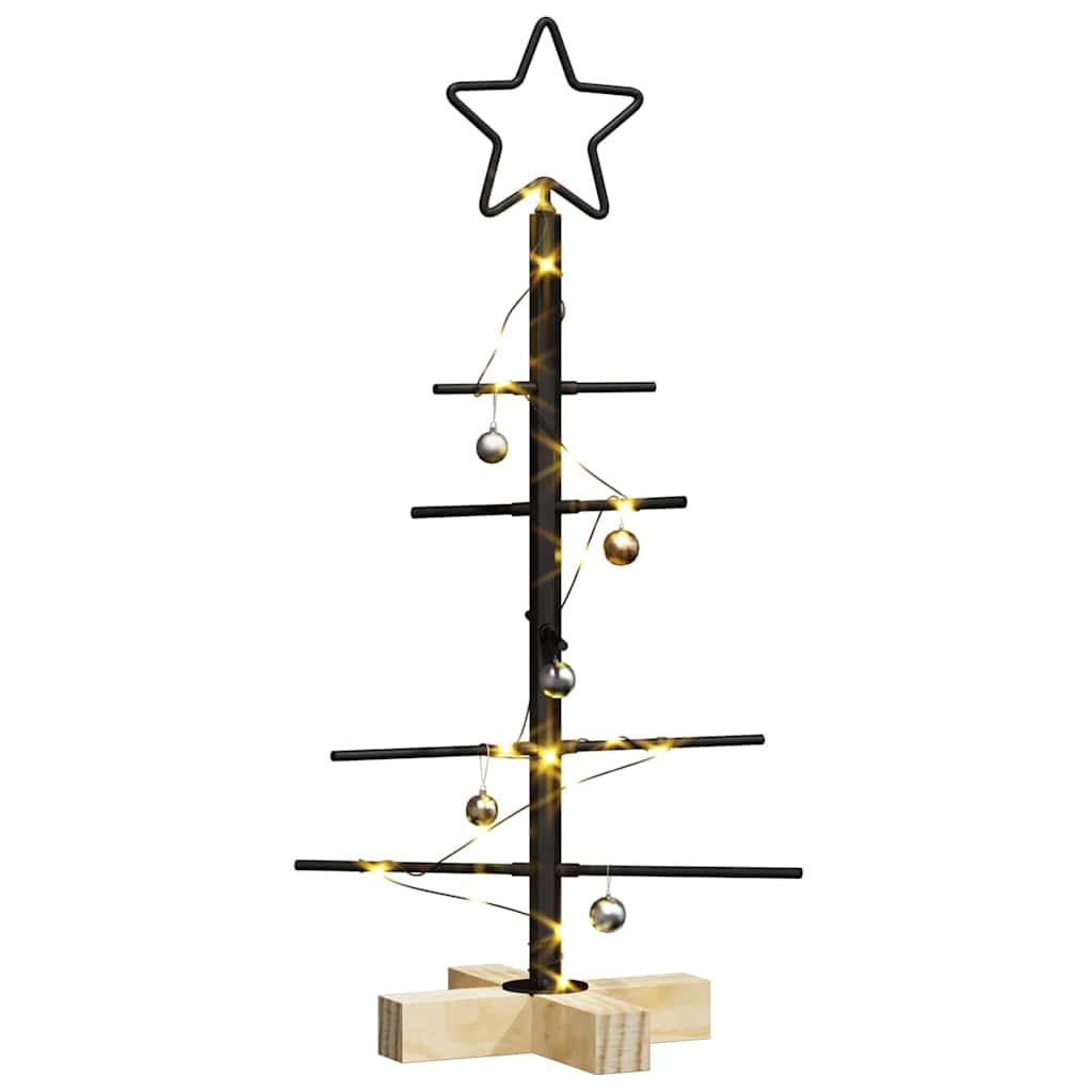 VidaXL Metalen kerstboom met standaard Zwart 60 cm Poedergecoat staal