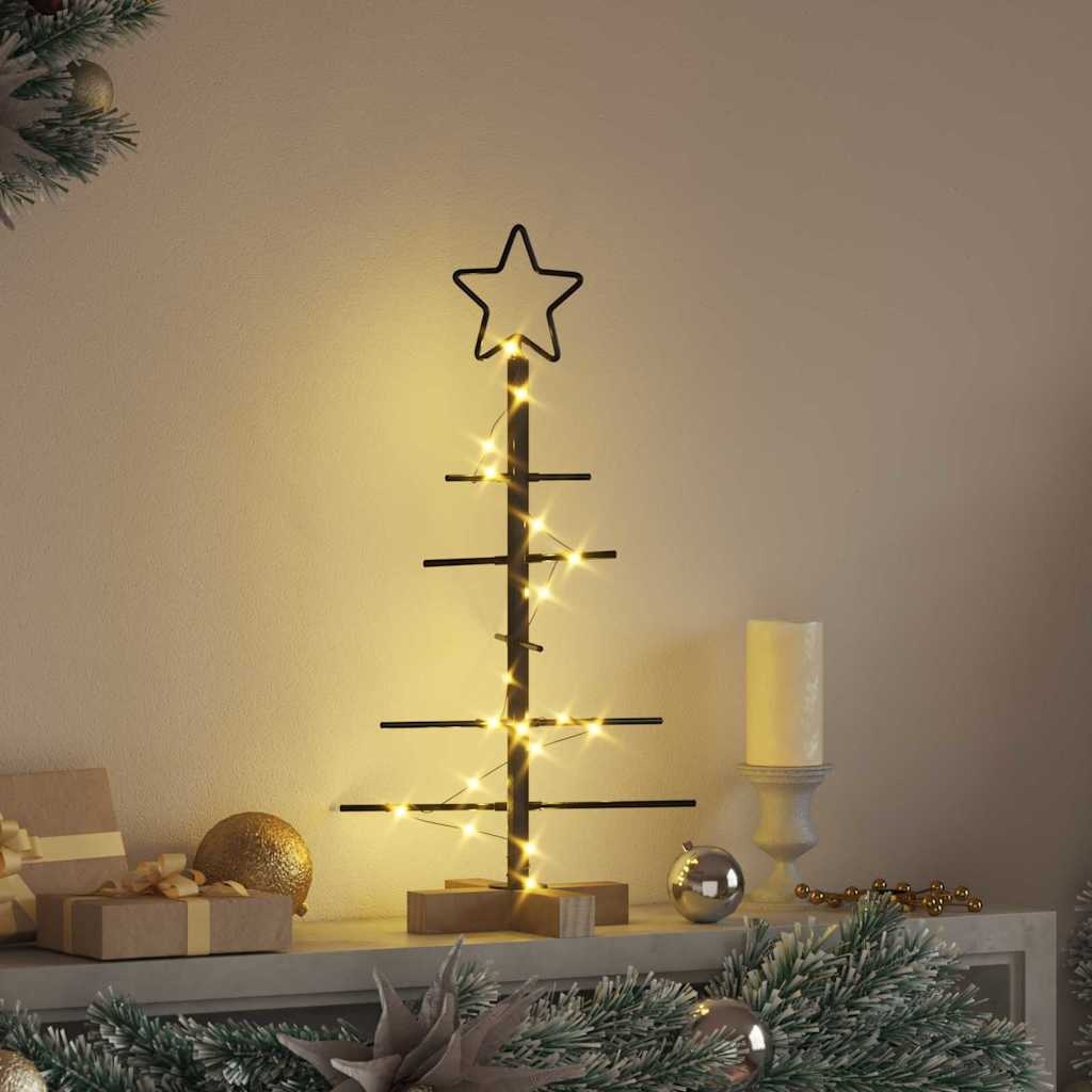 VidaXL Metalen kerstboom met standaard Zwart 60 cm Poedergecoat staal