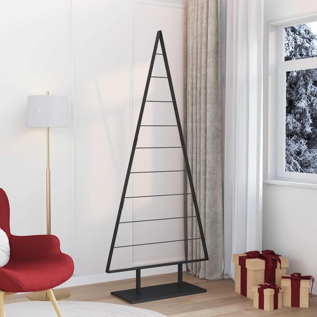 VidaXL Metalen kerstboom met standaard Zwart 210 cm Staal