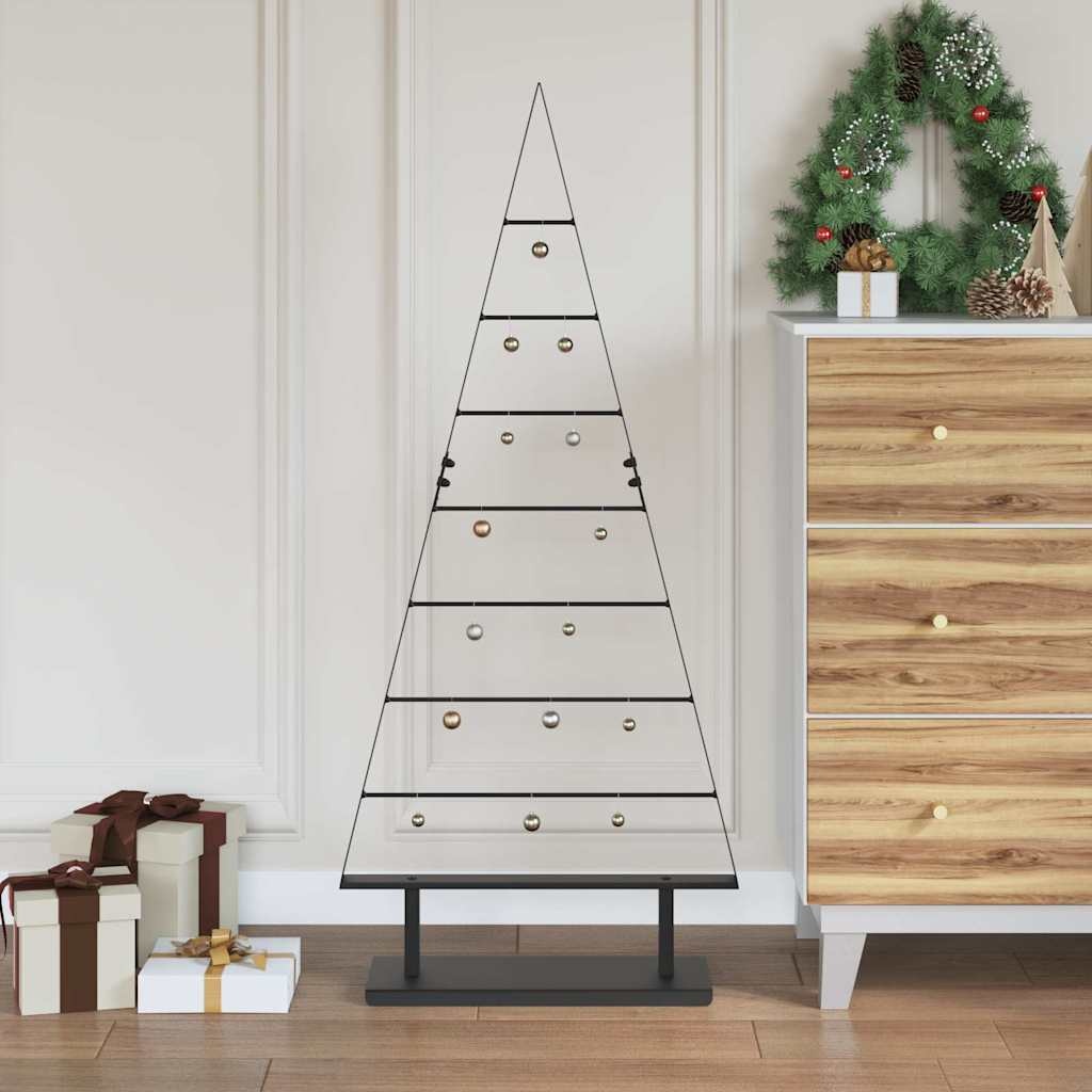 VidaXL Metalen kerstboom met standaard Zwart 125 cm Staal