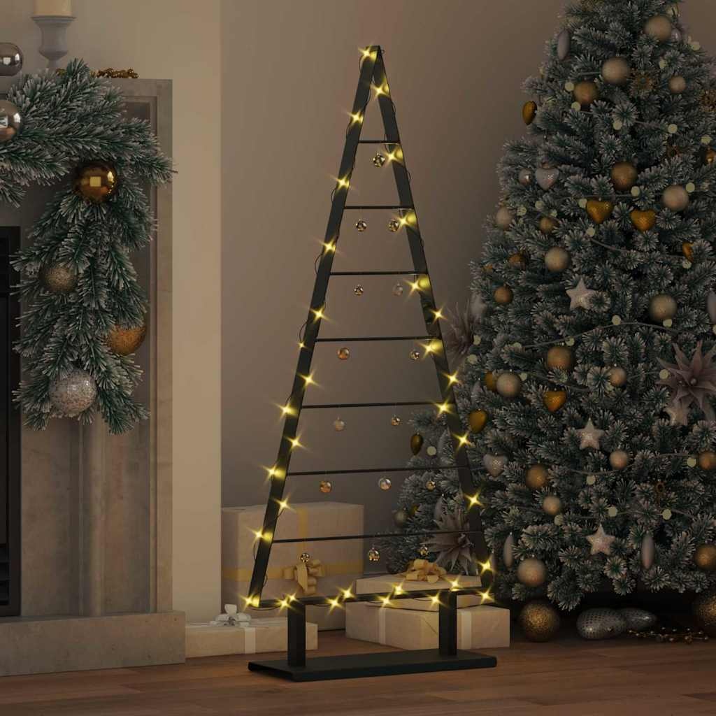 VidaXL Metalen kerstboom met standaard Zwart 125 cm Staal