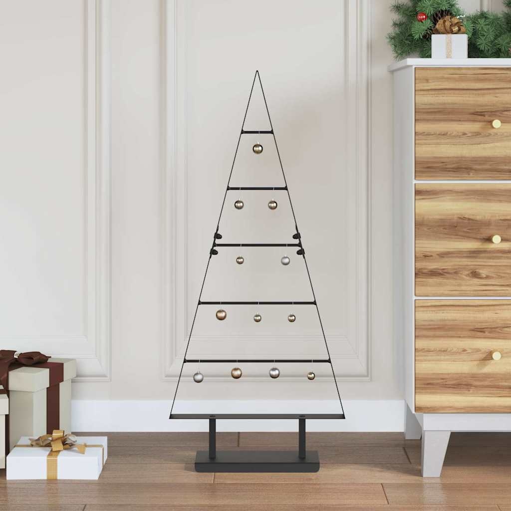 VidaXL Metalen kerstboom met standaard Zwart 90 cm Staal