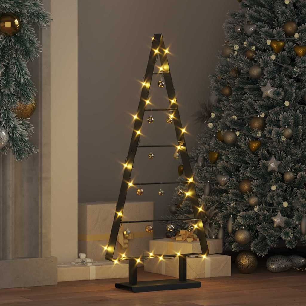 VidaXL Metalen kerstboom met standaard Zwart 90 cm Staal