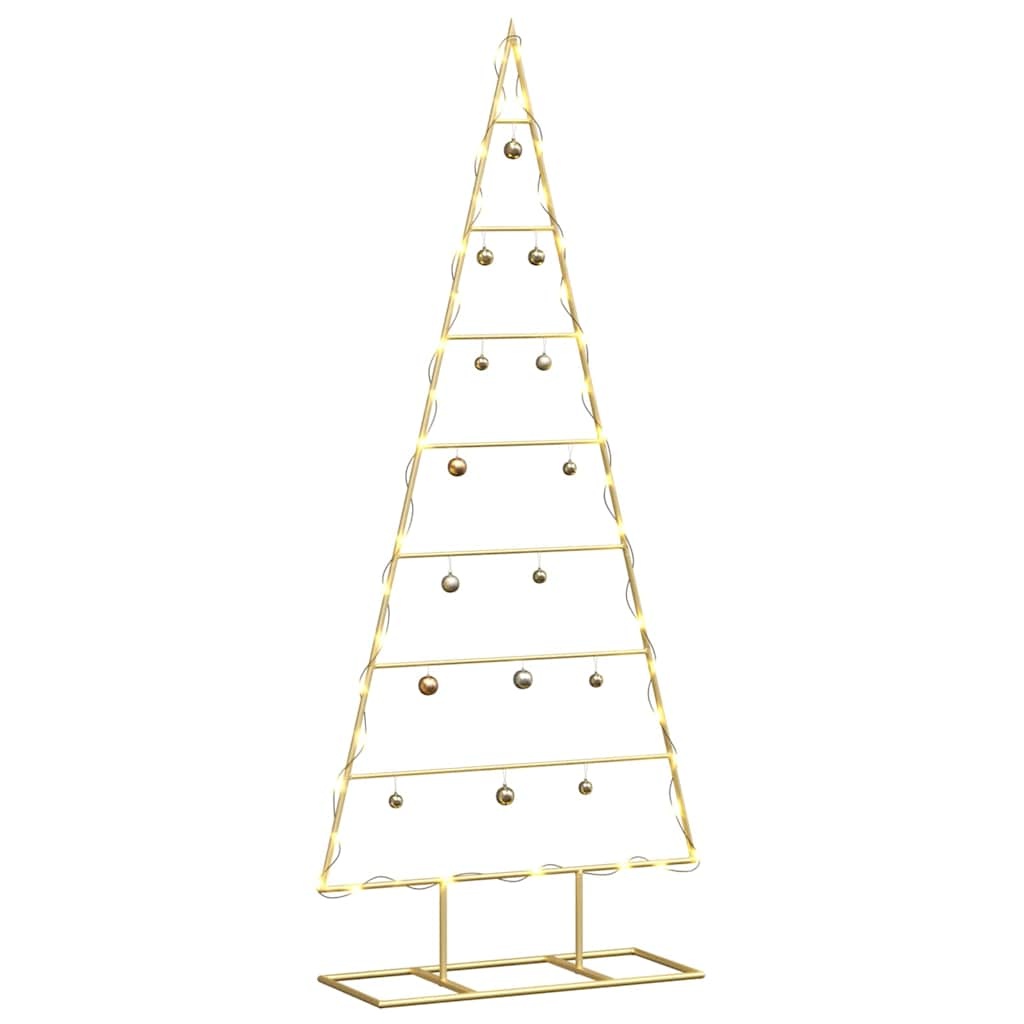 VidaXL Metalen kerstboom met standaard Goud 125 cm Poedergecoat staal