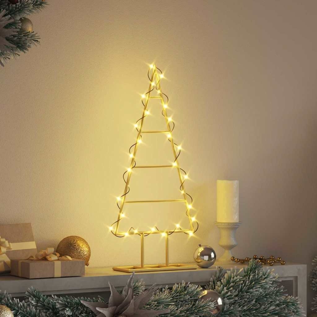 VidaXL Metalen kerstboom met standaard Goud 60 cm Poedergecoat staal