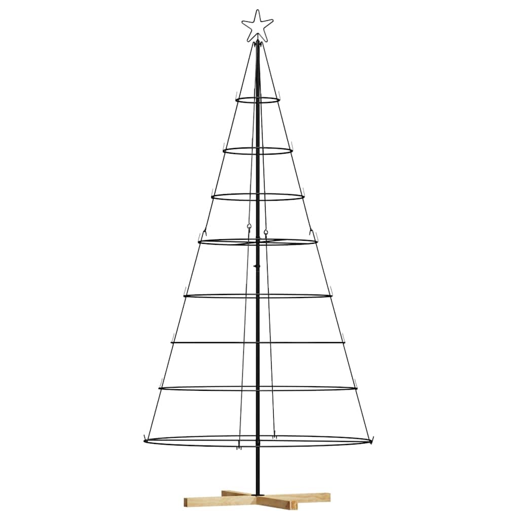VidaXL Kerst Cone Boom met standaard Zwart 210 cm Staal