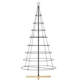 VidaXL Kerst Cone Boom met standaard Zwart 210 cm Staal