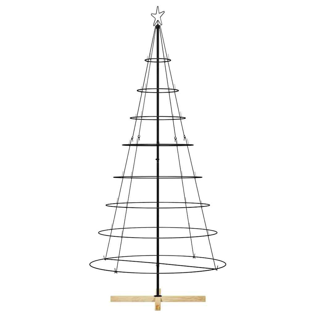 VidaXL Kerst Cone Boom met standaard Zwart 210 cm Staal