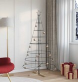 VidaXL Kerst Cone Boom met standaard Zwart 180 cm Staal