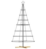 VidaXL Kerst Cone Boom met standaard Zwart 180 cm Staal
