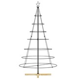 VidaXL Kerst Cone Boom met standaard Zwart 180 cm Staal