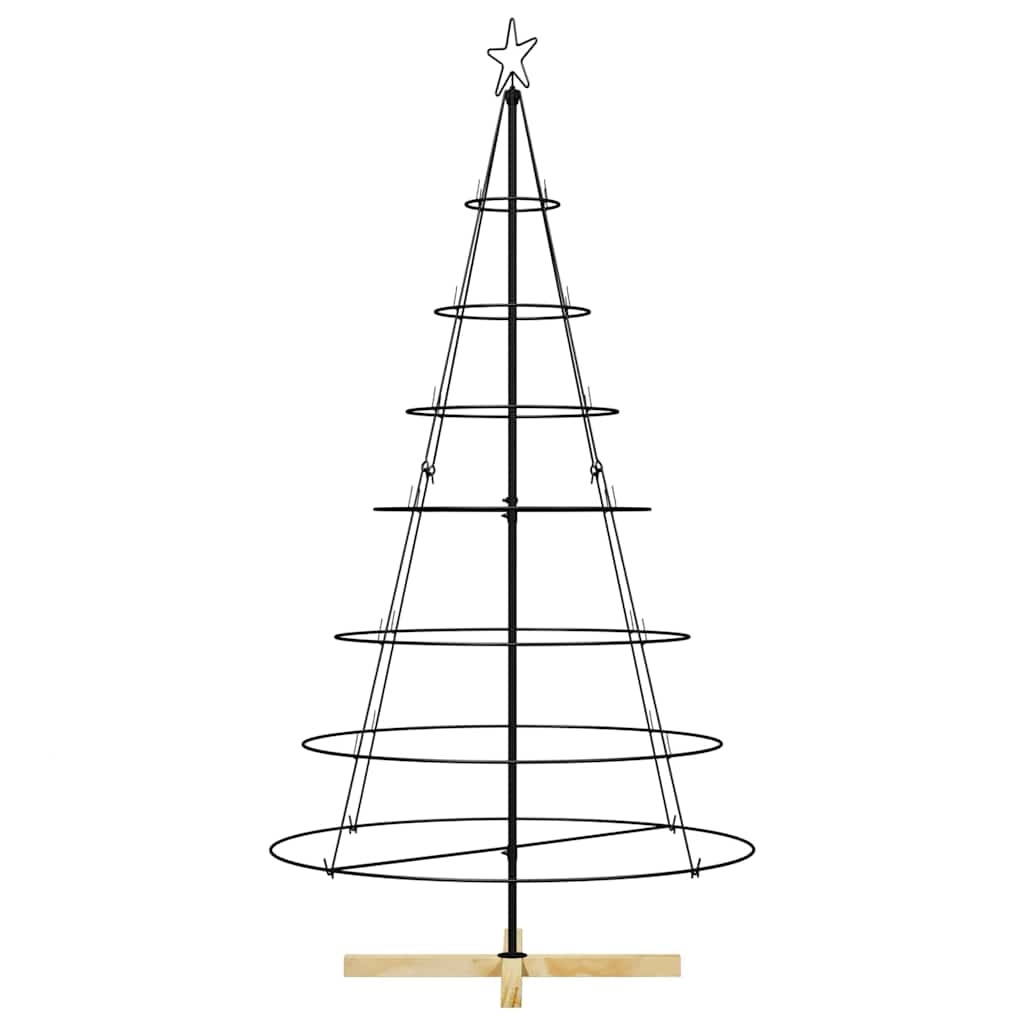 VidaXL Kerst Cone Boom met standaard Zwart 180 cm Staal
