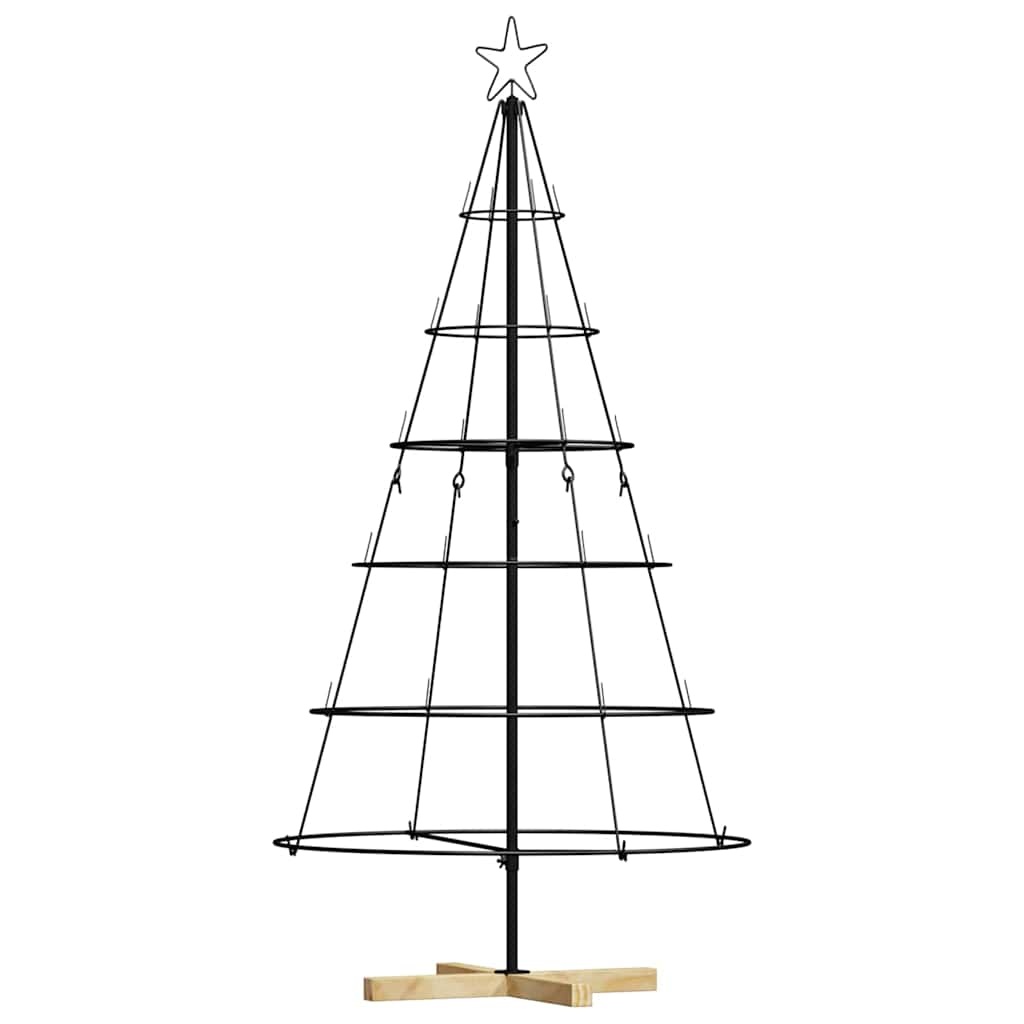 VidaXL Kerst Cone Boom met standaard Zwart 150 cm Staal