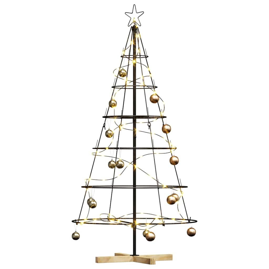 VidaXL Kerst Cone Boom met standaard Zwart 150 cm Staal
