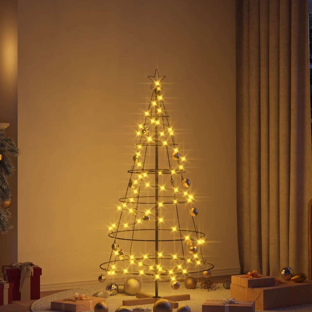 VidaXL Kerst Cone Boom met standaard Zwart 150 cm Staal