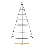 VidaXL Kerst Cone Boom met standaard Zwart 150 cm Staal