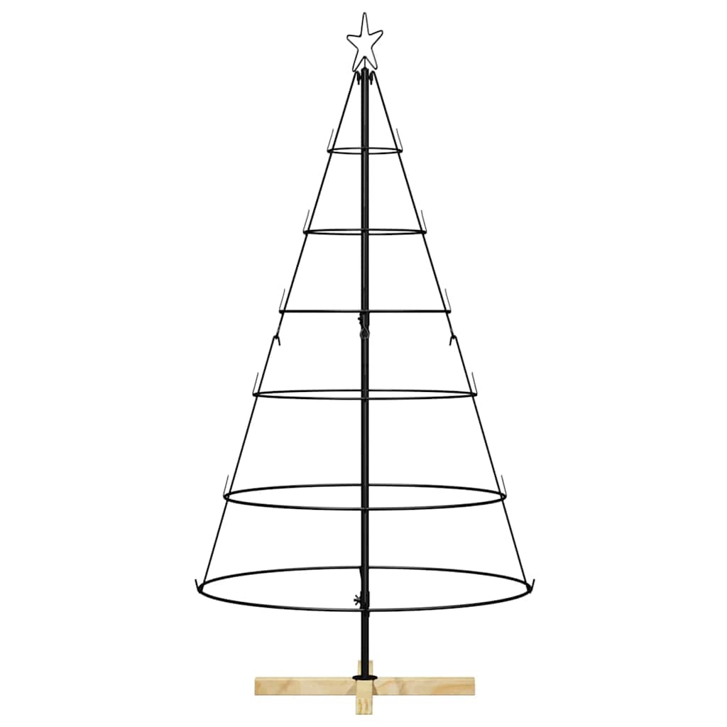 VidaXL Kerst Cone Boom met standaard Zwart 150 cm Staal