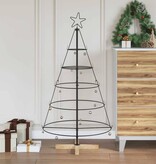 VidaXL Kerst Cone Boom met standaard Zwart 125 cm Staal