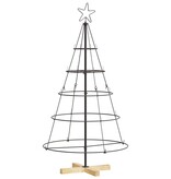 VidaXL Kerst Cone Boom met standaard Zwart 125 cm Staal