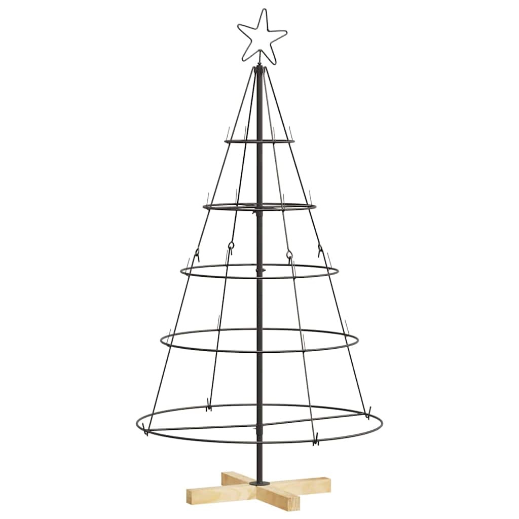 VidaXL Kerst Cone Boom met standaard Zwart 125 cm Staal