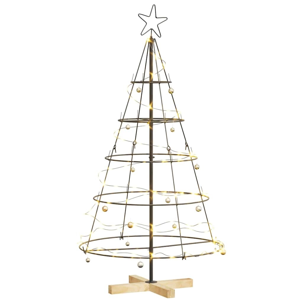 VidaXL Kerst Cone Boom met standaard Zwart 125 cm Staal