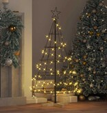 VidaXL Kerst Cone Boom met standaard Zwart 125 cm Staal
