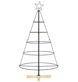 VidaXL Kerst Cone Boom met standaard Zwart 125 cm Staal
