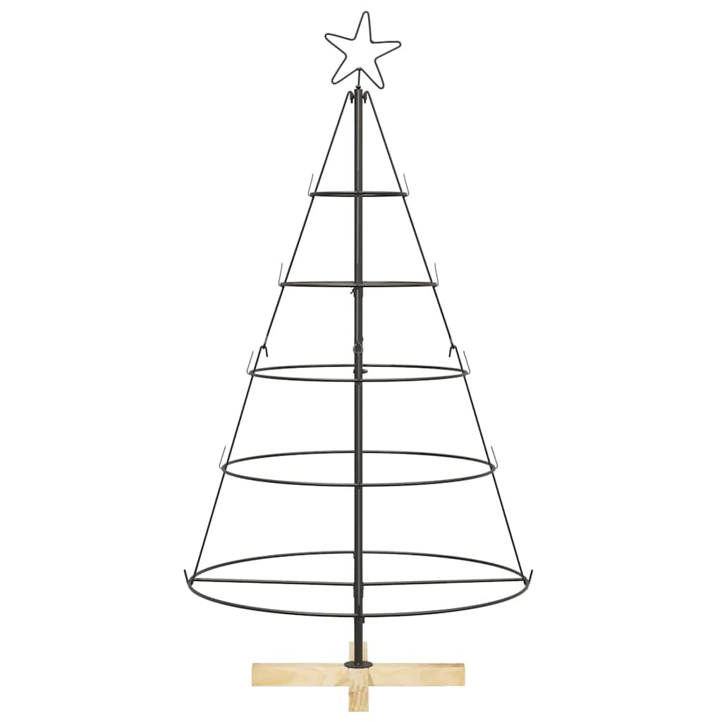 VidaXL Kerst Cone Boom met standaard Zwart 125 cm Staal