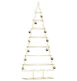 VidaXL Metalen kerstboom met standaard Goud 210 cm Poedergecoat staal