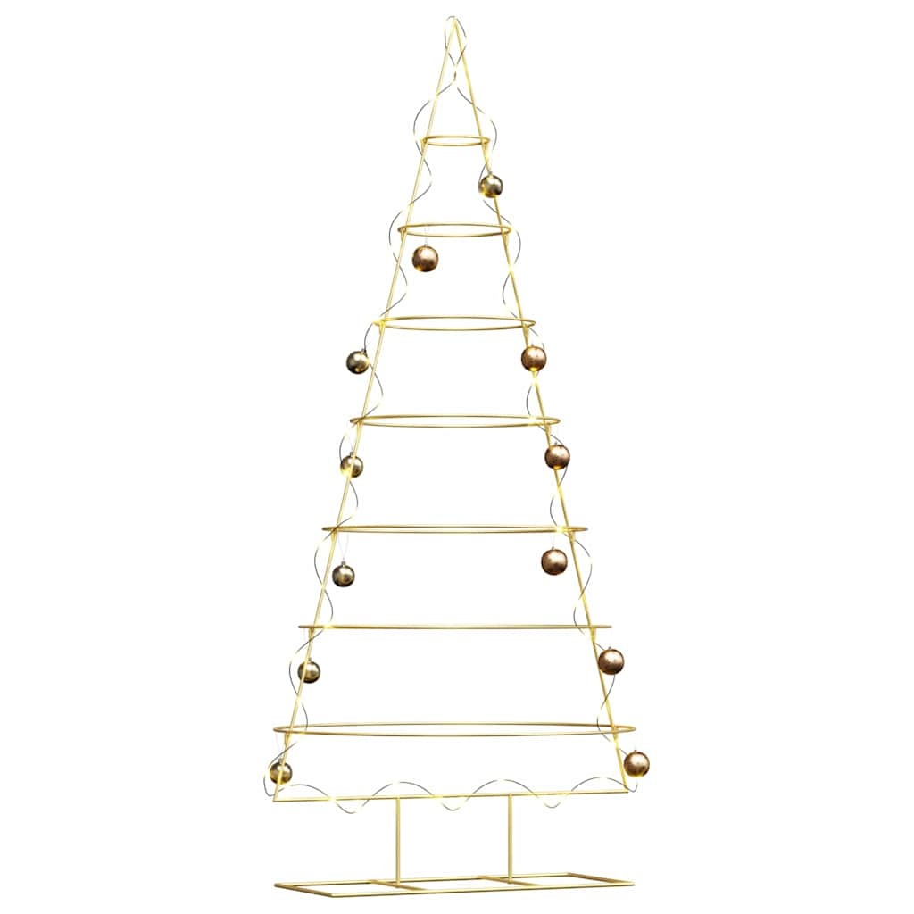 VidaXL Metalen kerstboom met standaard Goud 210 cm Poedergecoat staal